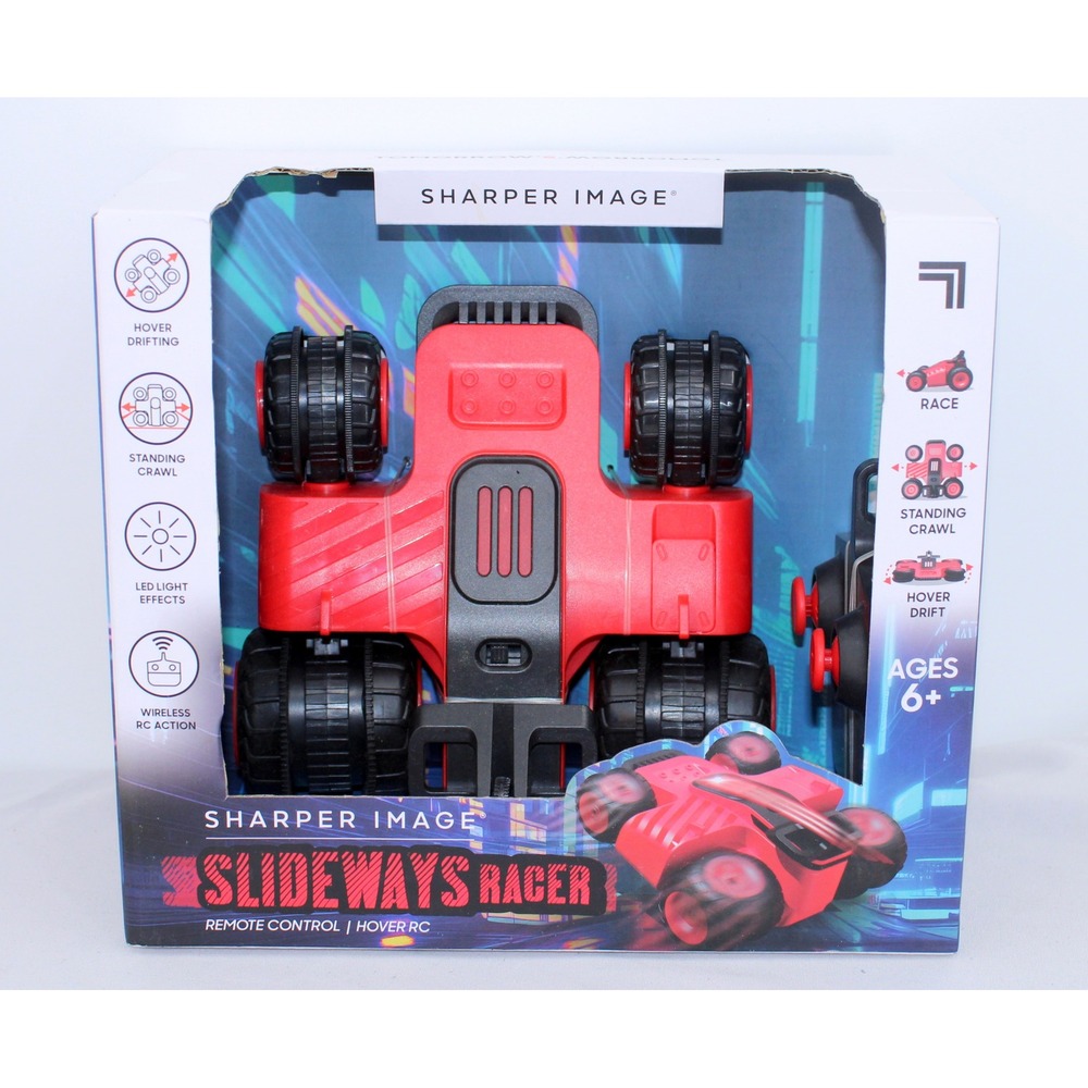 Sharper Image Slideways Racer Remote Control Hover RC Stunt Car Red Black LED